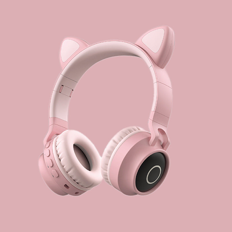 Cute Cat Ear Wireless Headphones – LED Light Bluetooth Headset with Mic for Kids & Teens