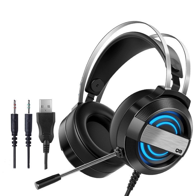 Bluetooth & Wired Gaming Headset – Mic, Surround Sound, LED