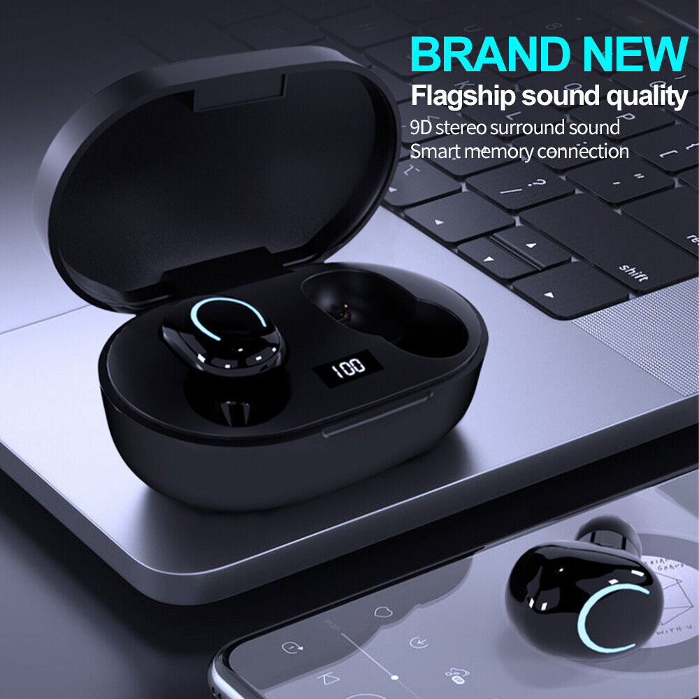 Bluetooth 5.3 Sports Earbuds – Waterproof TWS In-Ear Headphones with Mic & LED Case