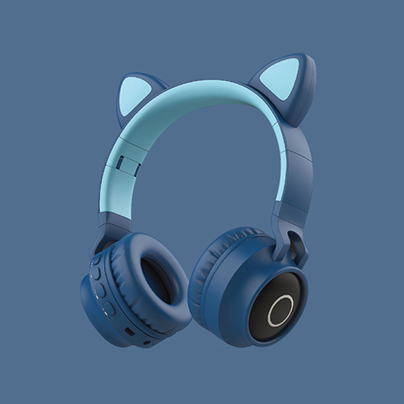 Cute Cat Ear Wireless Headphones – LED Light Bluetooth Headset with Mic for Kids & Teens