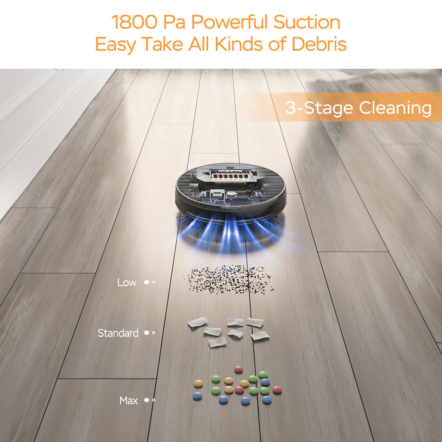 GeekSmart G6+ Robot Vacuum – Ultra-Thin, 1800Pa Suction, App + WiFi Control, Self-Chargin