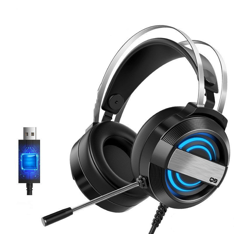 Bluetooth & Wired Gaming Headset – Mic, Surround Sound, LED