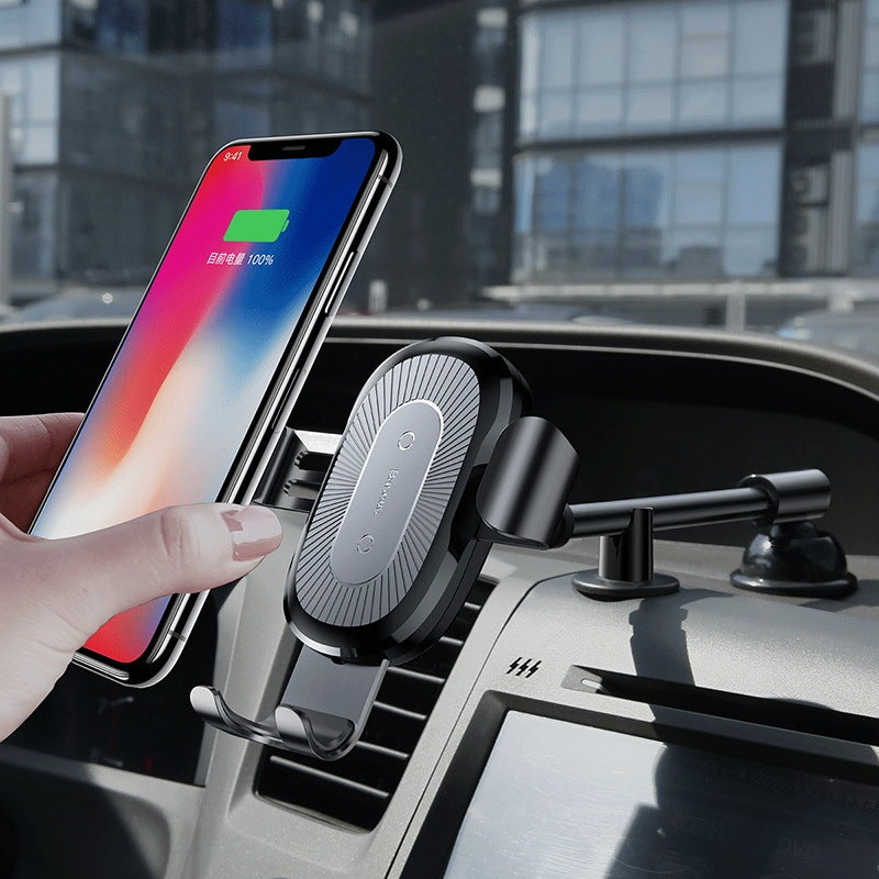 Gravity Auto-Locking Wireless Charging Car Mount – 2-in-1 Fast Charger + Phone Holder