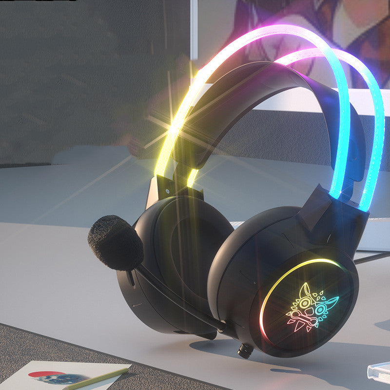 RGB Wired Gaming Headset – Light-Up Over-Ear Headphones with Mic for PC, Xbox, PS5, Switch