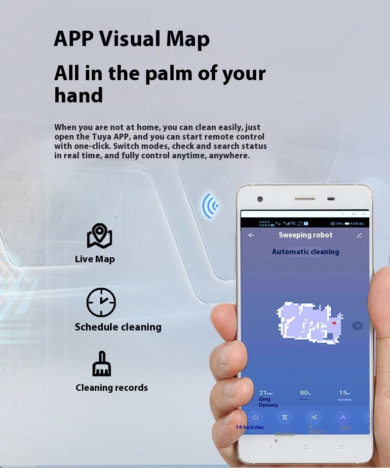 Automatic Smart Robot Vacuum – 3-in-1 Cleaning with App & Remote Control | High Suction