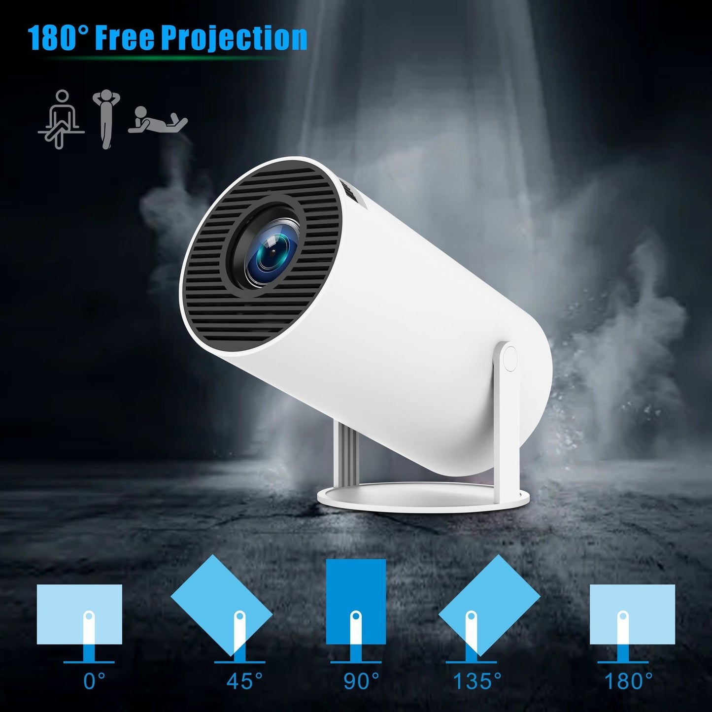 HY300 Pro Mini Projector – Home Theater, 130" Display, WiFi, HDMI, Bluetooth