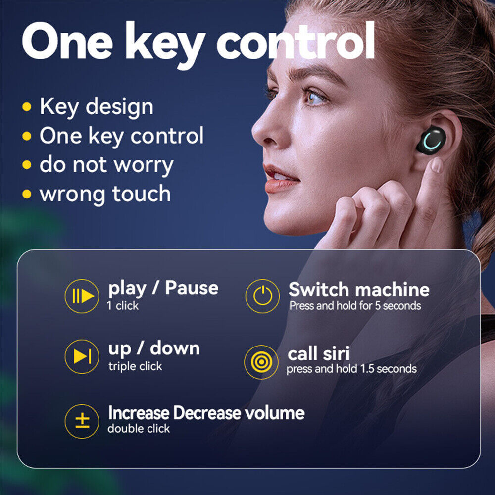 Bluetooth 5.3 Sports Earbuds – Waterproof TWS In-Ear Headphones with Mic & LED Case