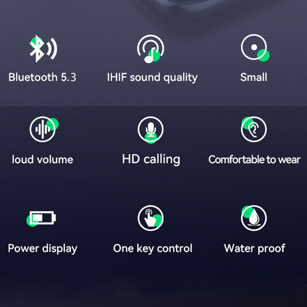 Bluetooth 5.3 Sports Earbuds – Waterproof TWS In-Ear Headphones with Mic & LED Case