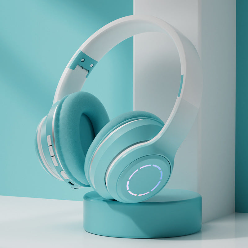 Gradient Foldable Wireless Headphones with Mic – Stylish Bluetooth Over-Ear Headset