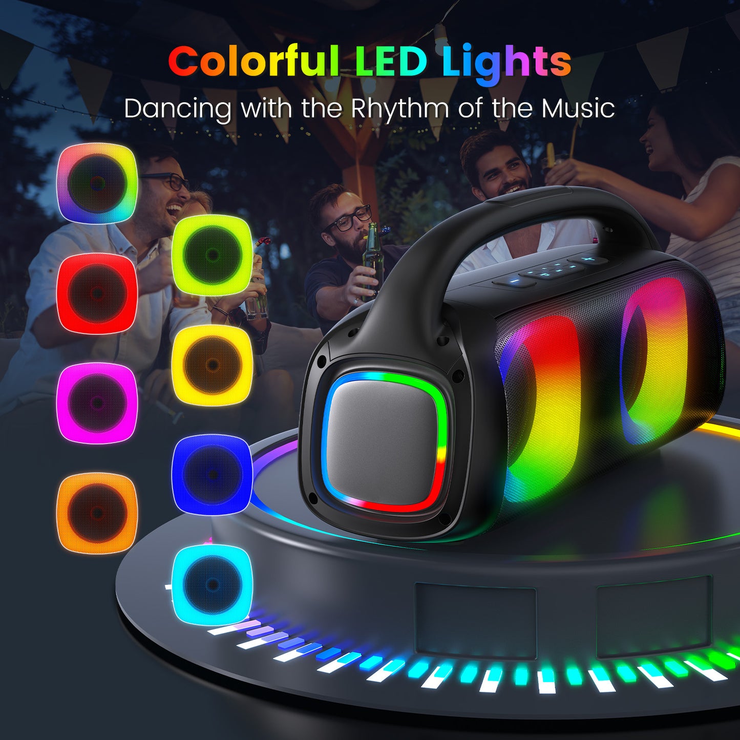 JYX D19 Bluetooth Party Speaker with RGB Lights & 2 Wireless Microphones – Ships to USA Only