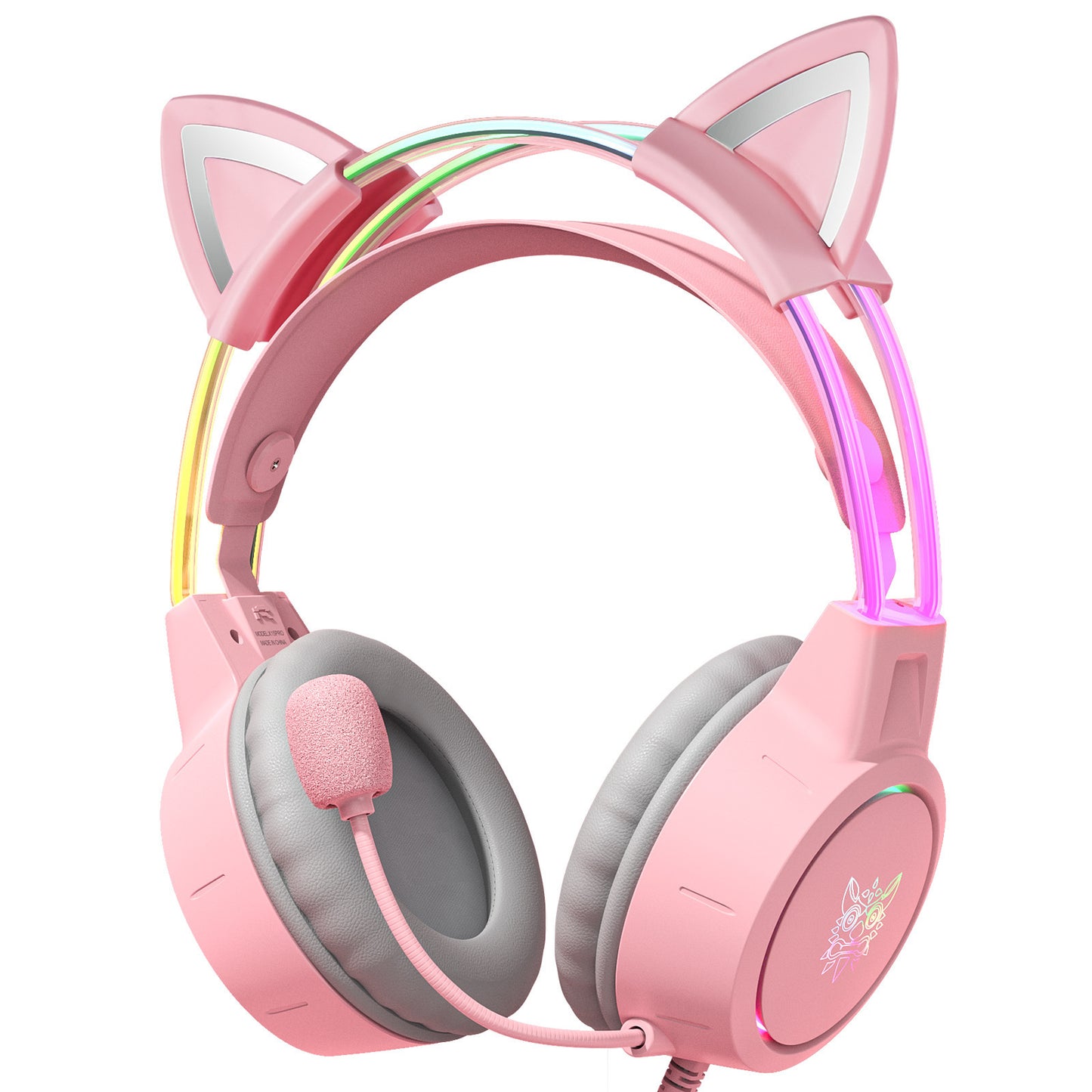 RGB Wired Gaming Headset – Light-Up Over-Ear Headphones with Mic for PC, Xbox, PS5, Switch