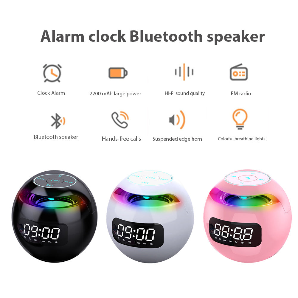 All-in-One Bluetooth Speaker Alarm Clock with LED Night Light