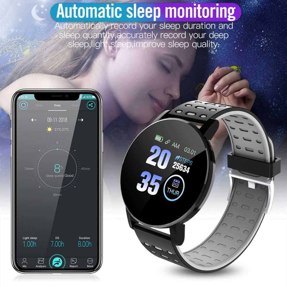 Bluetooth Smartwatch 119 Plus – Fitness Tracker with Sleep, Activity & Notifications