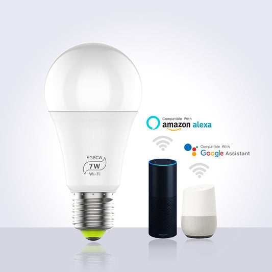 Smart WiFi LED Bulb – Works with Alexa & Google | RGB + Adjustable White | Voice + App Control