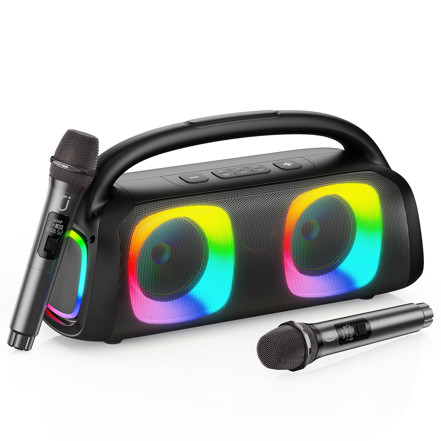 JYX D19 Bluetooth Party Speaker with RGB Lights & 2 Wireless Microphones – Ships to USA Only