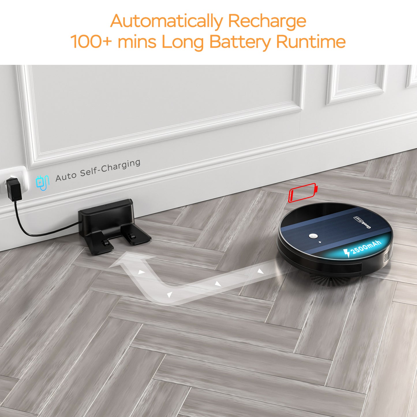 GeekSmart G6+ Robot Vacuum – Ultra-Thin, 1800Pa Suction, App + WiFi Control, Self-Chargin