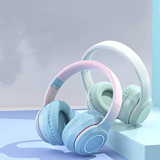 Gradient Foldable Wireless Headphones with Mic – Stylish Bluetooth Over-Ear Headset