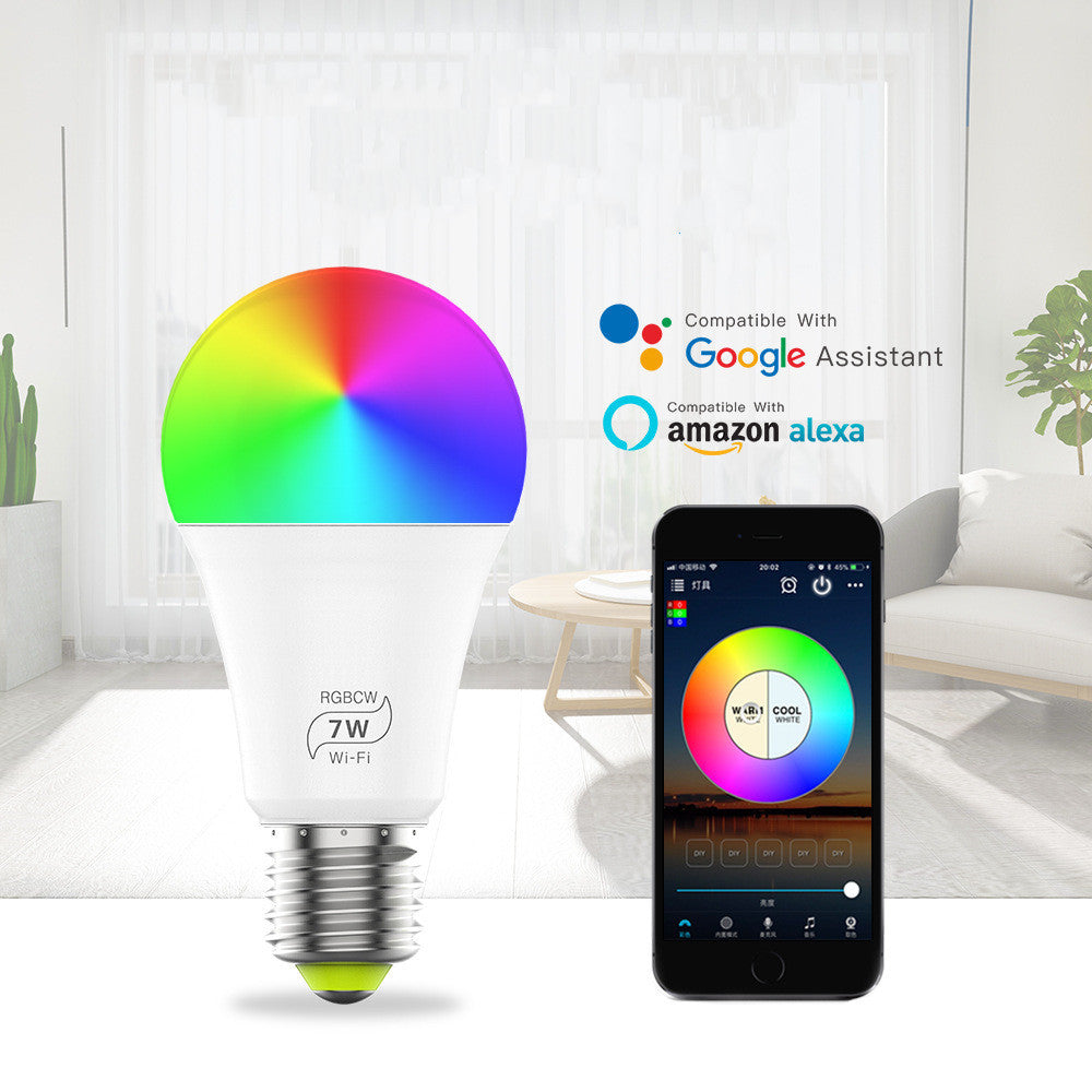 Smart WiFi LED Bulb – Works with Alexa & Google | RGB + Adjustable White | Voice + App Control
