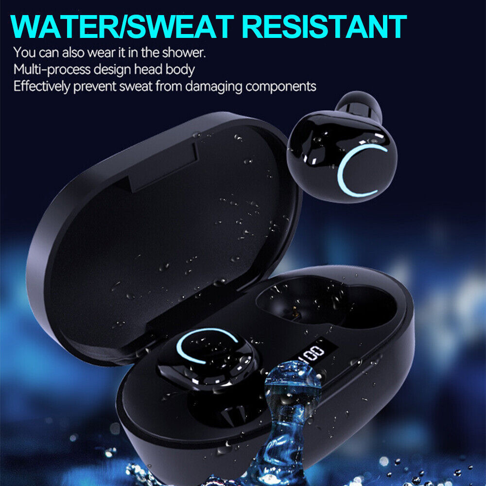 Bluetooth 5.3 Sports Earbuds – Waterproof TWS In-Ear Headphones with Mic & LED Case
