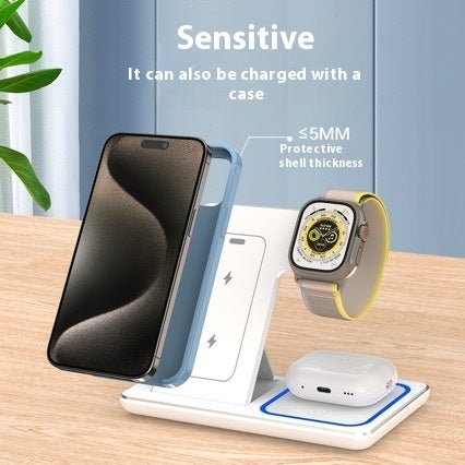 15W 3-in-1 Wireless Charging Stand – Fast Qi Charger for Phone, Smartwatch & Earbuds