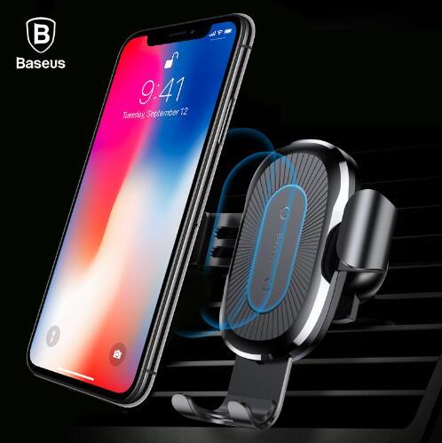 Gravity Auto-Locking Wireless Charging Car Mount – 2-in-1 Fast Charger + Phone Holder