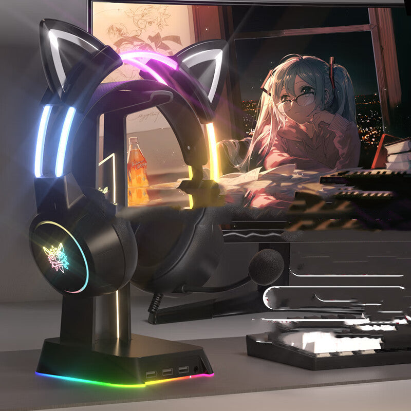 RGB Wired Gaming Headset – Light-Up Over-Ear Headphones with Mic for PC, Xbox, PS5, Switch