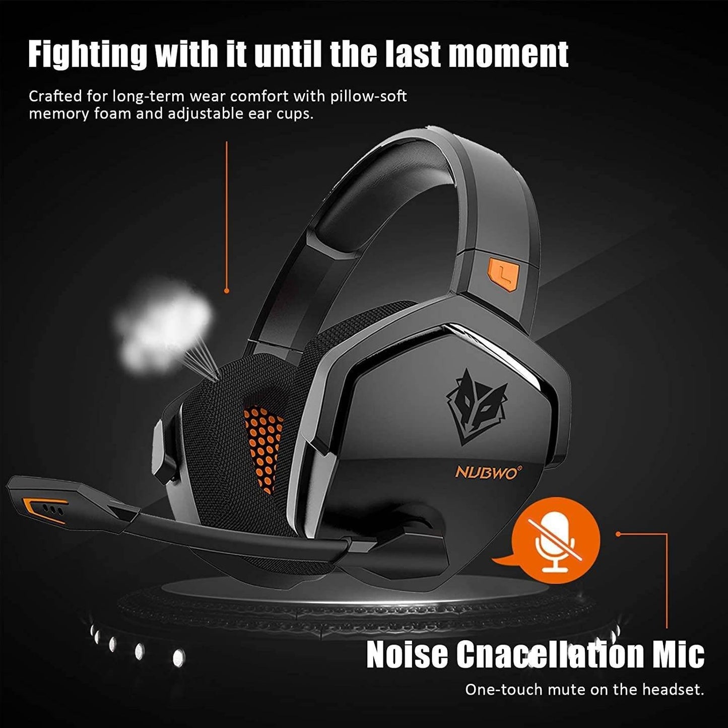 G06 Wireless Gaming Headset – Noise-Canceling Over-Ear Bluetooth Headphones with Mic