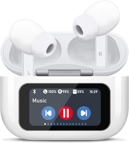 Wireless Fitness Earbuds – Bluetooth 5.4, Touchscreen Case, ANC Noise Cancelling, Mic | iOS & Android Compatible