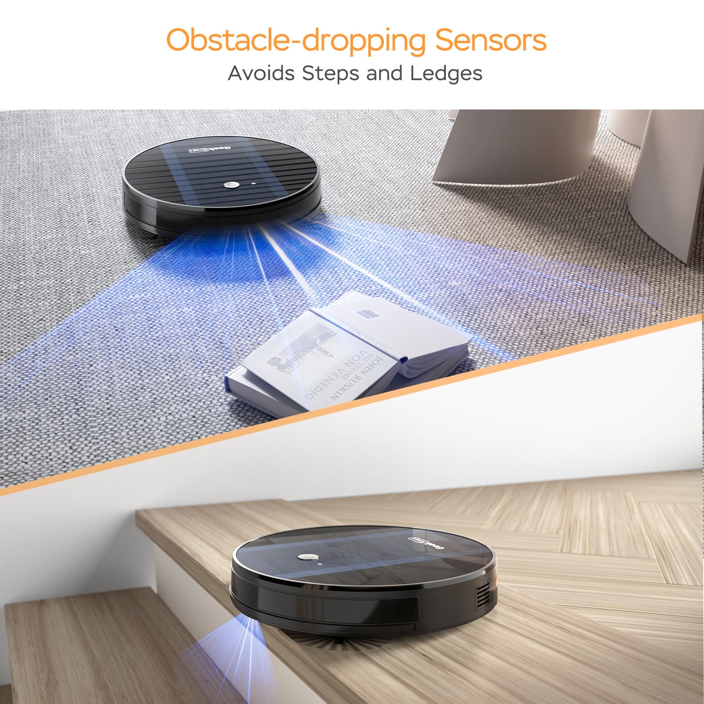 GeekSmart G6+ Robot Vacuum – Ultra-Thin, 1800Pa Suction, App + WiFi Control, Self-Chargin